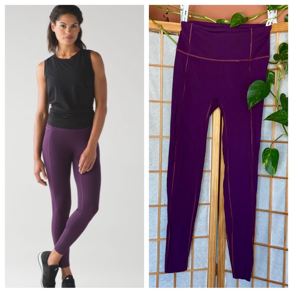 Lululemon Like Nothing 7/8 Tight Dark Magenta Leggings Athleticwear sz 6